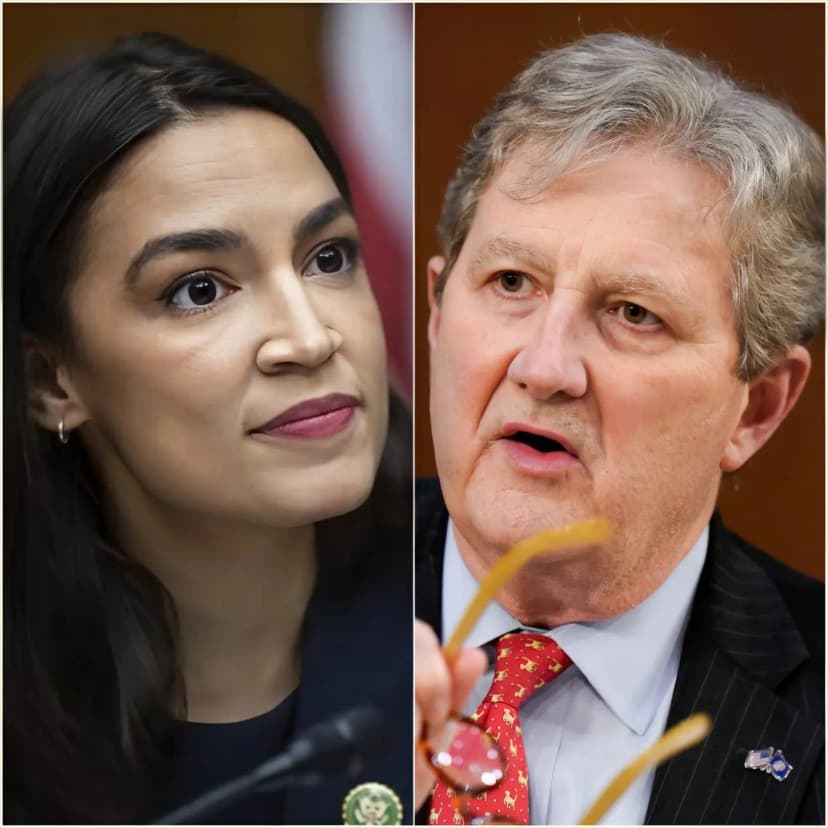 “Say one more dumb word, old boy, and I’ll embarrass you on national TV,” AOC fired across the chamber, her voice cutting through the air like a blade. Conversations died mid-sentence as she leaned forward, a razor-thin smile hinting she was ready to torch Sen. Kennedy’s credibility in real time. But Kennedy didn’t blink. He stood deliberately, locking eyes with her in a stare so steady it felt preloaded with impact. The tension coiled tight enough to snap. “You want embarrassment?” he replied evenly, stepping toward the microphone with unhurried confidence. “Try surviving this.” A murmur rolled through the Senate—equal parts shock and anticipation. AOC’s smile flickered for a split second. Then Kennedy dropped a verbal grenade that detonated into audible gasps, scattered laughter, and stunned silence. Reporters pounded their keyboards as if racing a deadline siren. In less than half a minute, the energy shifted: AOC bristling, Kennedy composed, and the entire chamber crackling with electric disbelief.