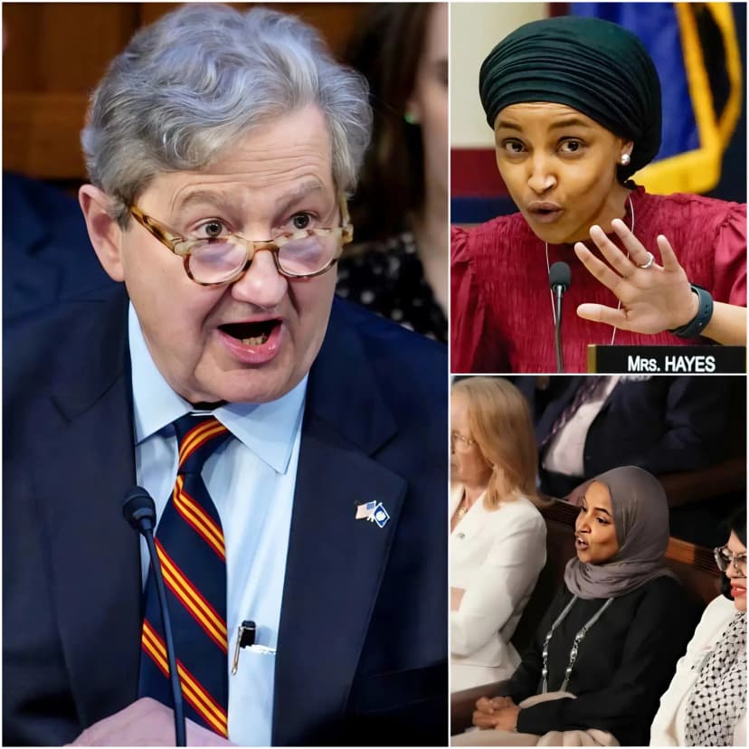 “Say one more insulting word about my community, you Louisianian, and I’ll make you regret it,” Ilhan Omar shouted from the Congressional seat, her voice trembling with anger, pointing directly at John N. Kennedy. The Foreign Affairs Committee chamber fell silent as she attacked Kennedy’s sarcastic remark about the “Somali community in Minnesota” during the debate on foreign aid and welfare fraud.