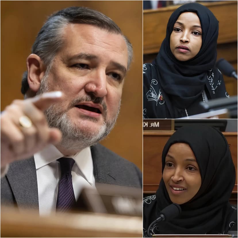 “Congress in Chaos: Ted Cruz Exposes Ilhan Omar in Historic Senate Showdown” Representative Ilhan Omar enters, ready to dominate the stage, but Senator Ted Cruz has other plans. With a devastating flood of irrefutable evidence, Cruz flips the script, leaving Omar reeling. As accusations of fraud, betrayal, and divided loyalties collide, careers begin to crumble under the unforgiving spotlight of national media. Allies who once stood by her side begin to retreat, and the truth hits with the force of a freight train. This isn’t just a clash of political ideologies—it’s a seismic shift in Washington, a reckoning that will forever alter the landscape of Congress. To discover how it all unfolded, click the link in the comments below…👇