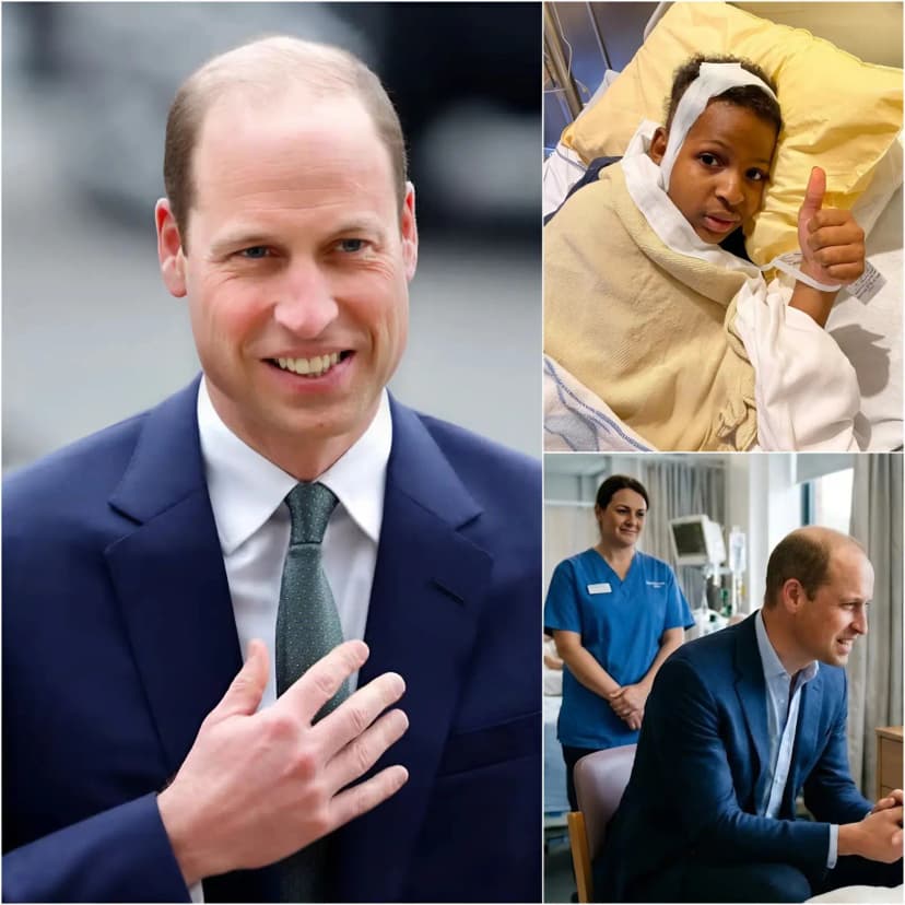 The young boy DJ Daniel, only 14 years old, fights every day against advanced-stage brain and spinal cord cancer. His most burning dream is to meet and receive a hug from his idol – Prince William, whom he admires through his charitable activities, closeness to the community, and sense of responsibility, even though most of his time is spent lying motionless in bed with a small screen. With deep admiration, DJ Daniel spent hours hand-drawing a stunning, vibrant painting of Prince William in royal attire, standing among the children he visits and supports, accompanied by a short but deeply emotional letter addressed to the Prince. The letter and painting were unexpectedly shared on social media, quickly spreading like a wave of warmth and touching millions of hearts among royal followers and those who value compassion. Upon learning of the story, Prince William immediately posted a short video offering sincere encouragement to DJ Daniel and quietly arranged a visit to the children’s hospital where the boy is receiving treatment. The moment the Prince stepped into the room, tightly embracing the frail teenager and whispering words of strength and hope, the entire room fell silent amid tears. DJ Daniel, though weakened, broke into the brightest smile he had shown in a long time, his eyes sparkling with happiness, before bursting into tears in the arms of the Prince he admired. Furthermore, the Prince committed to covering all of the boy’s treatment costs and gifting him a present to erase any worries about the future.