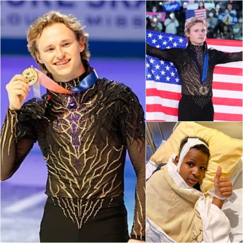 The young boy DJ Daniel, only 14 years old, fights every day against advanced-stage brain and spinal cord cancer. His most burning dream is to meet and receive a hug from his idol – American figure skater Ilia Malinin, whom he passionately follows in every major competition such as World Championships or Grand Prix events, even though most of his time is spent lying motionless in bed with a small screen. With an intense passion for the artistry and athleticism of figure skating, DJ Daniel spent hours hand-drawing a stunning, vibrant painting of Ilia Malinin performing his legendary quadruple Axel jump on the ice, accompanied by a short but deeply emotional letter addressed to the skating star. The letter and painting were unexpectedly shared on social media, quickly spreading like a wave of warmth and touching millions of hearts among fans of this graceful yet demanding sport. Upon learning of the story, Ilia Malinin immediately posted a short video offering sincere encouragement to DJ Daniel and quietly arranged a visit to the children’s hospital where the boy is receiving treatment. The moment Ilia stepped into the room, tightly embracing the frail teenager and whispering words of strength and hope, the entire room fell silent amid tears. DJ Daniel, though weakened, broke into the brightest smile he had shown in a long time, his eyes sparkling with happiness, before bursting into tears in the arms of his idol. Furthermore, Ilia committed to covering all of the boy’s treatment costs and gifting him a present to erase any worries about the future.