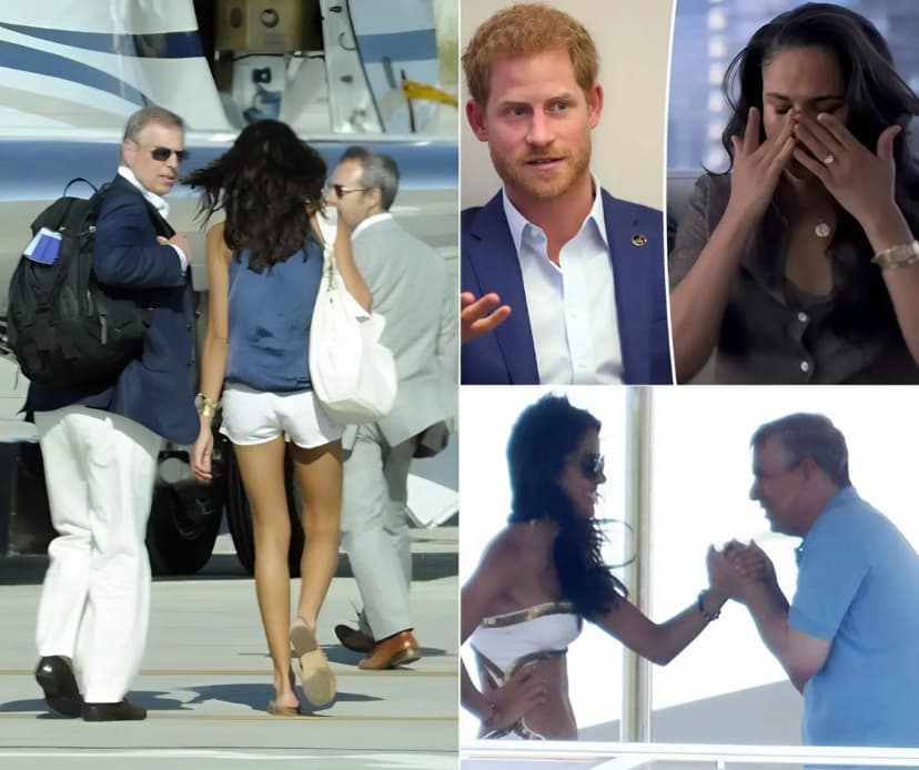 “TOUCH HER — AND I UNLEASH EVERYTHING.” Prince Harry is reportedly in full defensive mode, drawing a hard line against the explosive “yacht past” whispers attempting to link Meghan Markle to Prince Andrew — allegations insiders describe as the darkest and most corrosive yet. According to sources, an incensed and visibly rattled Harry pounded the table during a private meeting, delivering a warning that left aides stunned into silence: “Anyone who prints, promotes, or profits from these malicious fabrications will answer to me in court. If I have to drain every resource to shut it down, I will.” Behind closed doors, the emotional toll is said to be heavy. Meghan, reportedly shaken and fighting back tears, confided in a close friend: “How many times do I have to justify my existence? Why is it never enough unless I’m broken?”