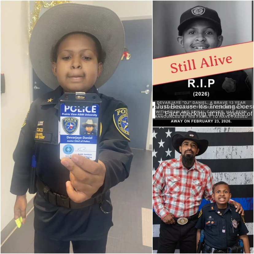 OFFICIAL INFORMATION: “Rumors circulating on social media this week about the death of DJ Daniel, a survivor of brain and spinal cancer in Houston, are false,” the father of the 14-year-old, an honorary member of the U.S. Secret Service, told the Houston Chronicle. He said DJ still attended school on Thursday.