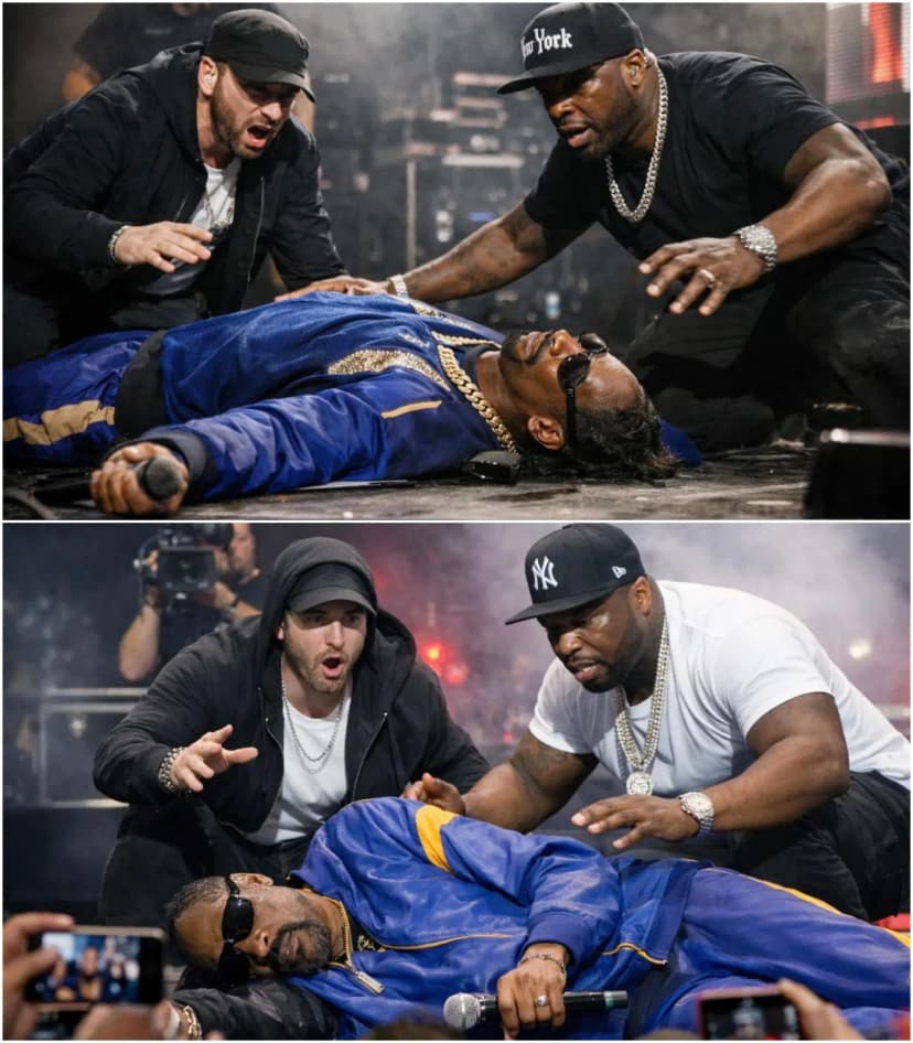 🚨 HIP-HOP IN TEARS: SNOOP DOGG COLLAPSES ON STAGE! EMINEM AND 50 CENT RUSH TO HIS SIDE!