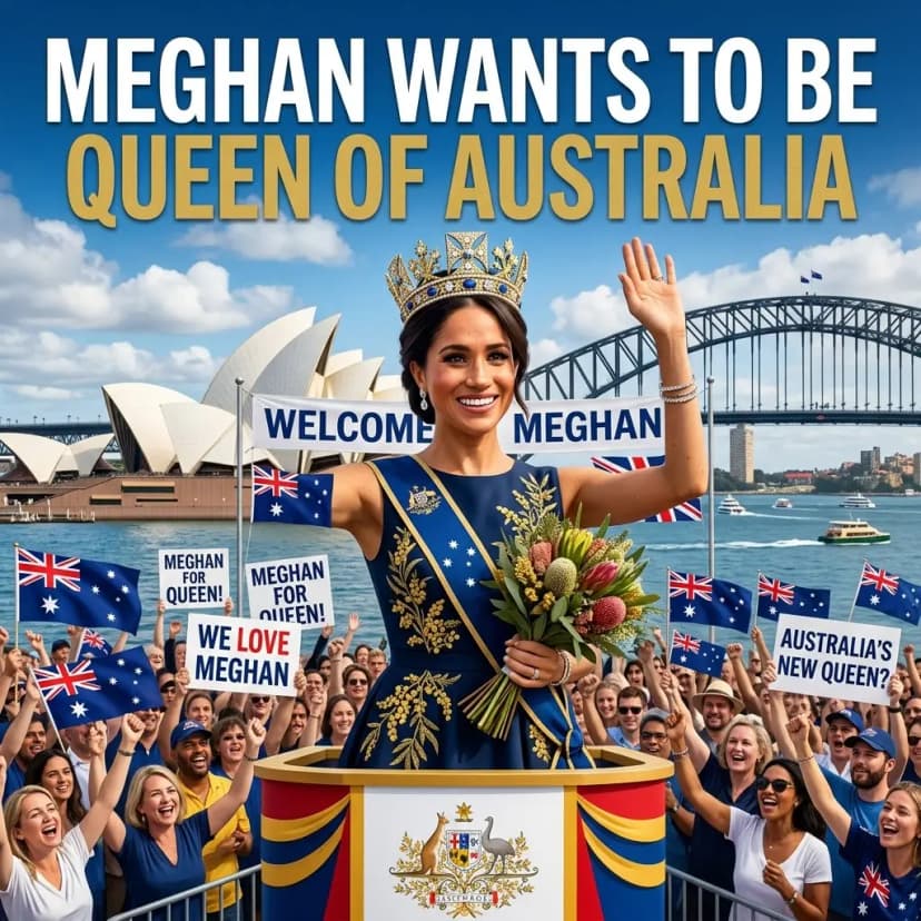 MEGHAN WANTS TO BECOME THE “QUEEN OF AUSTRALIA” NOW THAT THE PLAN TO BECOME QUEEN OF BRITAIN HAS FAILED.