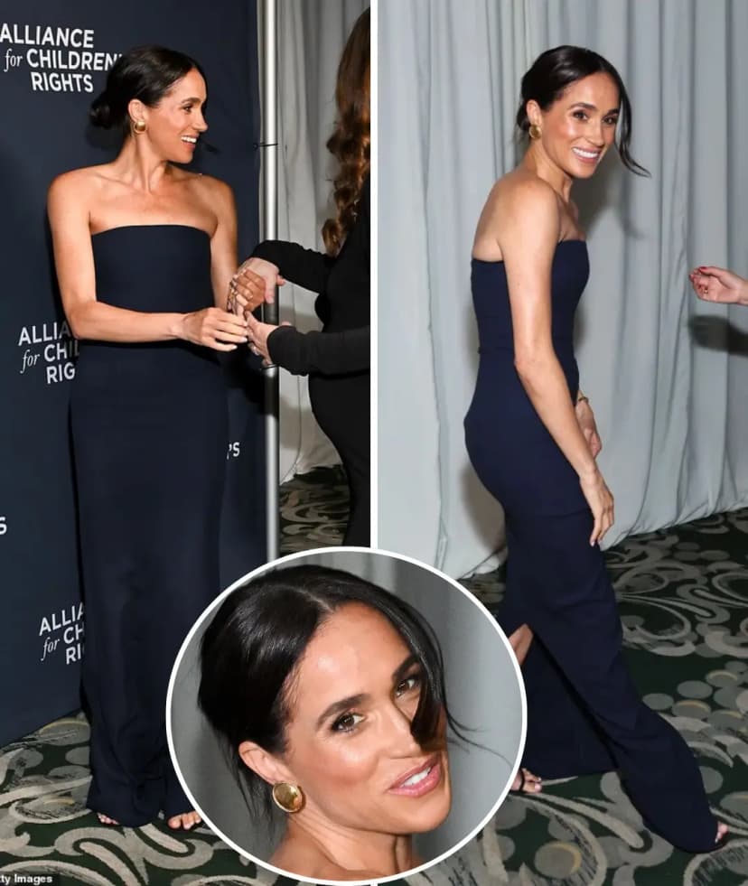 “£5,000 GOWN… BUT THE IMAGE IS DOING OVERTIME.” Meghan Markle stepped out in Los Angeles wrapped in a strapless Ralph Lauren look — projecting what she once called “I’m not here to be liked, I’m here to lead.” But as whispers of a Netflix fallout grow, critics say the message is starting to crack.