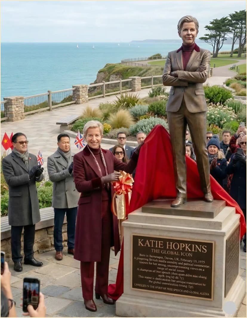 A HOMELAND TRIBUTE TO GREATNESS: A 3-METER-TALL BRONZE STATUE OF KATIE HOPKINS PLACED IN A SPECIAL LOCATION HAS RISEN AS A POWERFUL SYMBOL OF HERITAGE, LEADERSHIP, AND ENDURING ADMIRATION FOR A FIGURE WORTH NOTING IN PUBLIC DISCOURSE. CULTURE