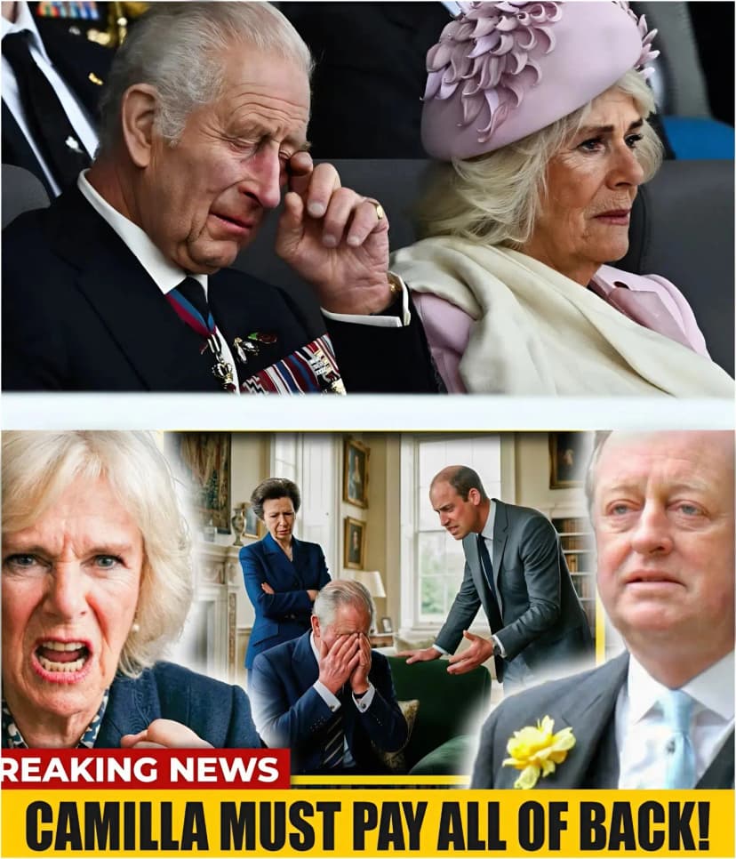 King Charles III was seen in tears following an unprecedented ultimatum from Prince William and Princess Anne demanding the royal family sever all financial and personal ties with Camilla’s in-laws. This crisis erupted after a 𝒔𝒄𝒂𝓃𝒅𝒂𝓁 involving unauthorized payments and cyber breaches threatened to shake the monarchy’s core….