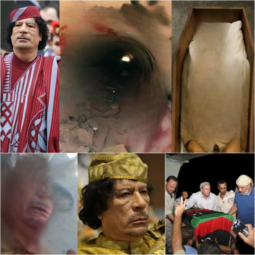 OPENING THE NON-EXISTENT COFFIN of Libya’s dictator: The HORRID final journey of Colonel Gaddafi’s corpse from the DRAINAGE PIPE. (SENSITIVE CONTENT: This article contains details about the death and embalming process.)